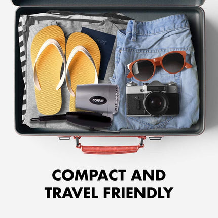 Conair 124AC 1600 Watt Compact Travel Hair Dryer with Folding Handle