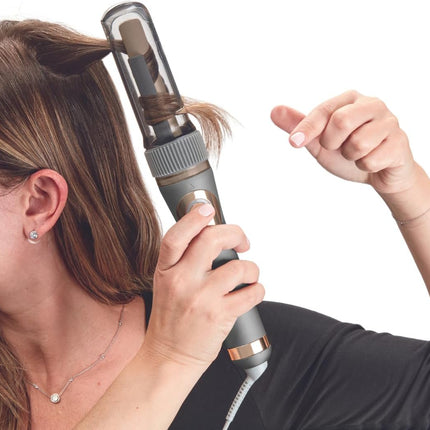 Conair Curl Secret Ceramic Auto ¾” Barrel Curler - multiple 5 heat settings - Custom 3 curl directions (left, right and Alternating) -High heat up to 210°C (410°F), Auto off for safety, Dual Voltage