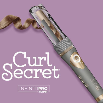 Conair Curl Secret Ceramic Auto ¾” Barrel Curler - multiple 5 heat settings - Custom 3 curl directions (left, right and Alternating) -High heat up to 210°C (410°F), Auto off for safety, Dual Voltage