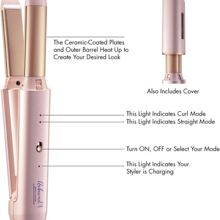 Conair CR300C Unbound Petite Cordless 3/4" Ceramic Multi Styler