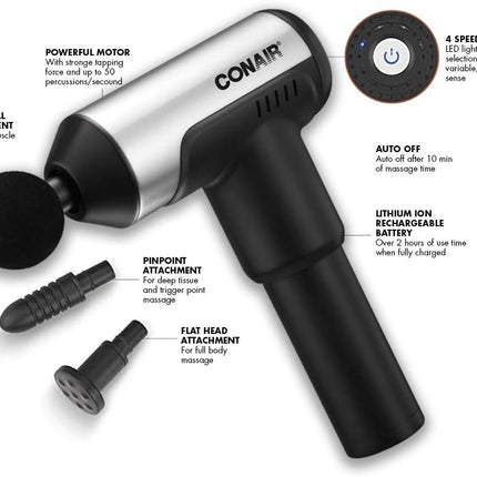 Conair Body Benefits Superlite Deep Tissue Massage Gun THM001C 3.5 pounds