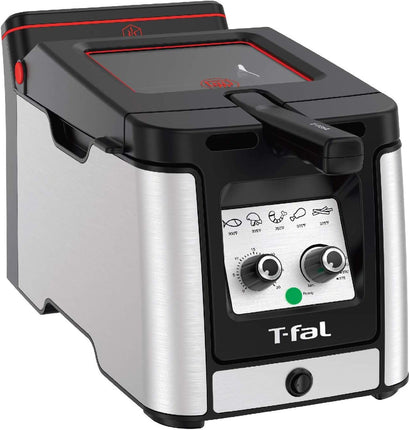 T-Fal FR600D51 Friteuse, Friteuse, Friteuse sans odeur, Fumée et odeur réduites, 3,5 L, Acier inoxydable, Argent