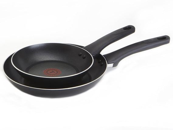 T-fal C526S254 Intuition Poêle à frire/sauteuse antiadhésive, 20 cm, 24 cm, 2 pièces, Noir, Petit