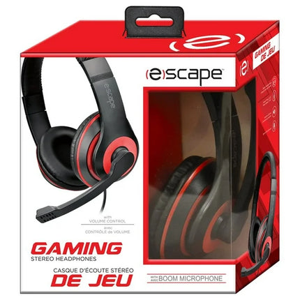Escape HFG773 Gaming Stereo Headphones with Boom Microphone - Black / Red (HFG773)