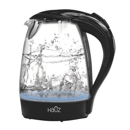 Hauz 1.7L Cordless Kettle with Illuminating Blue LED Glass - Black (AKL4455)
