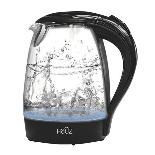 Hauz 1.7L Cordless Kettle with Illuminating Blue LED Glass - Black (AKL4455)