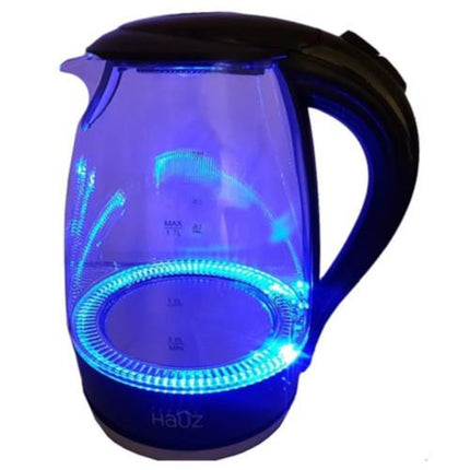 Hauz 1.7L Cordless Kettle with Illuminating Blue LED Glass - Black (AKL4455)