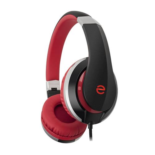 Escape HF3868 Full Dimension Stereo Headphones - Red and Black (HF3868)