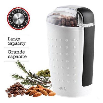 Hauz ACG326 3.5oz 100g Electric Grinder for Coffee Beans Nuts Herbs and Spices - White (ACG326)