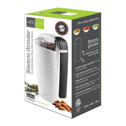 Hauz ACG326 3.5oz 100g Electric Grinder for Coffee Beans Nuts Herbs and Spices - White (ACG326)