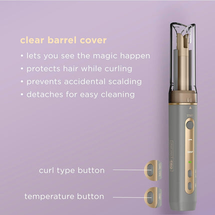 Conair CR520C Curl Secret Cordless Mini Auto Curler -Rechargeable Cordless Technology- All Hair Types - Short to Medium Hair Lengths produces defined, loose, or wavy curls - Dual Voltage Adapter