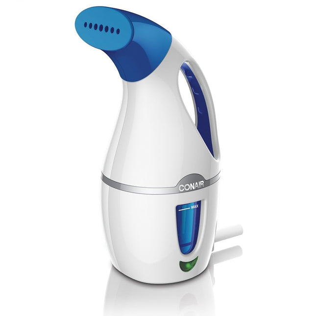 Conair Handheld Travel Garment Steamer for Clothes, CompleteSteam 1100W, for Home, Office and Travel,White/Blue