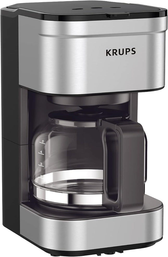 KRUPS: Simply Brew 5 Cup Coffee Maker, Cold Brew, Drip Free & Keep Warm Functions, Stainless Steel Coffee Machine