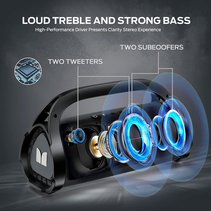Monster Adventurer Max Wireless Bluetooth Speaker, Loud Speakers with Double Subwoofer