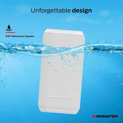 Monster DNA Max Portable Bluetooth Speaker, Wireless Loud Portable Speaker with 360 Omnidirectional Bass Sound, White