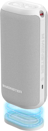 Monster DNA Max Portable Bluetooth Speaker, Wireless Loud Portable Speaker with 360 Omnidirectional Bass Sound, White