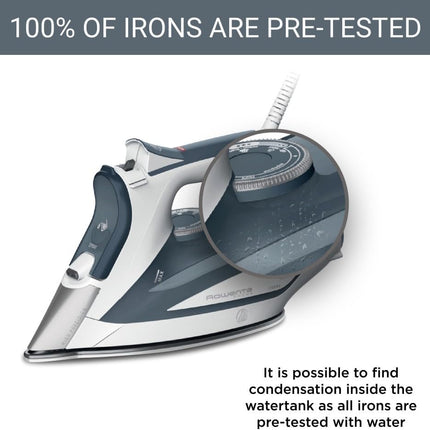 Rowenta Focus Excel DW5280U1,Professional, Stainless Steel Soleplate Steam Iron for Clothes Standard, Powerful steam Blast, Leakproof, Lighweight, 1725 Watts Portable, Ironing, Blue