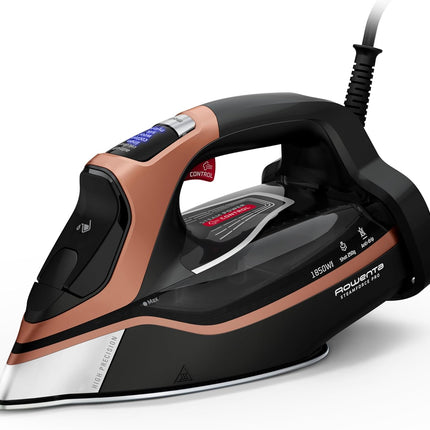 Rowenta SteamForce Pro Garment Steam Iron, 400 hole, Stainless Steel Soleplate, Variable Steam Control, DW9540U1, Black/Copper