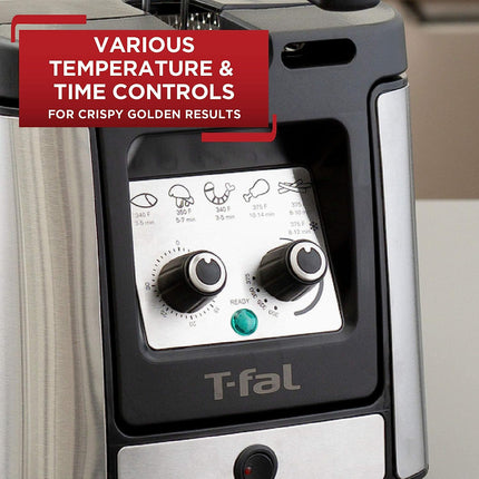 T-Fal FR600D51 Deep Fryer, Friteuse, Odorless Deep Fryer, Reduced Smoke and Smell, 3.5L, Stainless Steel, Silver