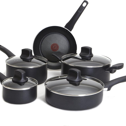 T-fal C526SC54 Intuition 9pc Non Stick cookware Set, Large, Black
