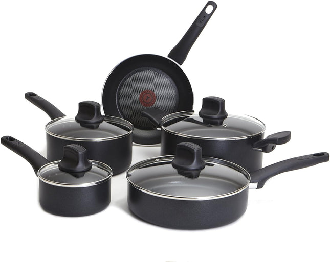 T-fal C526SC54 Intuition 9pc Non Stick cookware Set, Large, Black