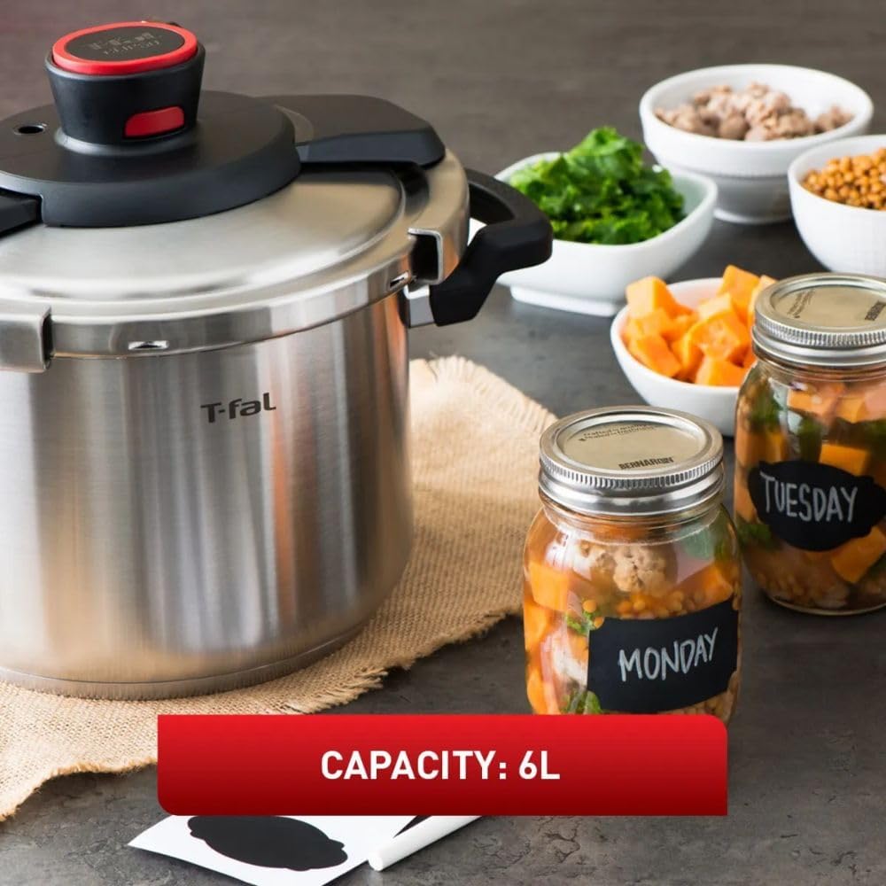 T-fal Pressure Cooker 6-Litre Clipso Stainless Steel – Fast, Healthy
