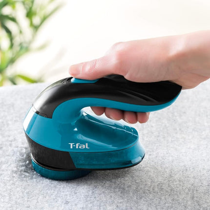 T-fal Portable Lint Remover Shaver with Adjustable Shave Height, Fabric Defuzzer, Travel-Sized,JB1011Q0, Blue