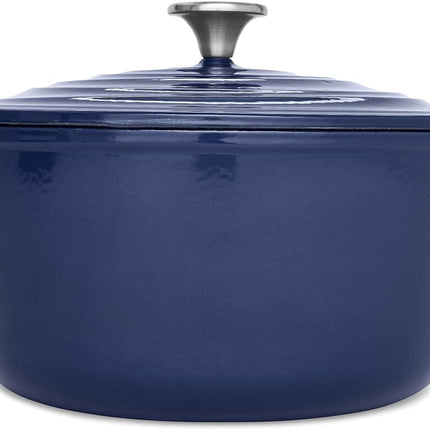 T-fal Enameled Cast Iron Round Dutch Oven with Lid, 6 quart, Blue, E2472664