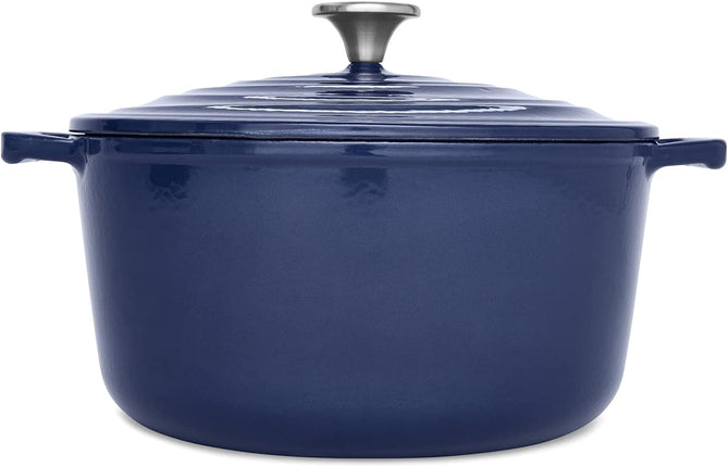 T-fal Enameled Cast Iron Round Dutch Oven with Lid, 6 quart, Blue, E2472664