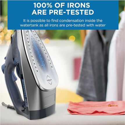 T-fal FV2886U0 Express Steam Garment Iron, Blue, Fast results, Powerful Steam Boost, 5 settings, Safety Auto-off