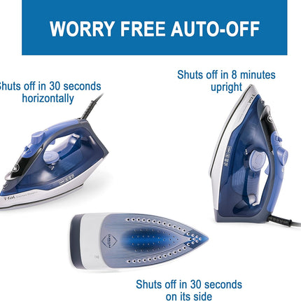 T-fal FV2886U0 Express Steam Garment Iron, Blue, Fast results, Powerful Steam Boost, 5 settings, Safety Auto-off