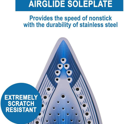 T-Fal Ultraglide Plus Fer à vapeur et à vêtements avec semelle Durilium, 1 800 watts, Bleu sarcelle, FV5841U0 