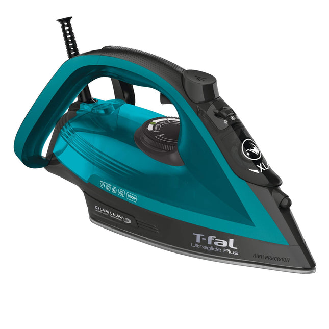 T-Fal Ultraglide Plus Steam & Garment Iron with Durilium Soleplate, 1800 watts, Teal, FV5841U0