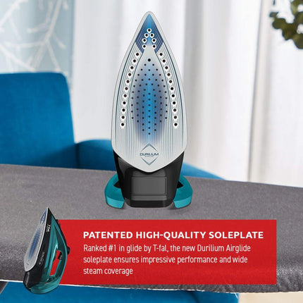 T-Fal Ultraglide Plus Fer à vapeur et à vêtements avec semelle Durilium, 1 800 watts, Bleu sarcelle, FV5841U0 
