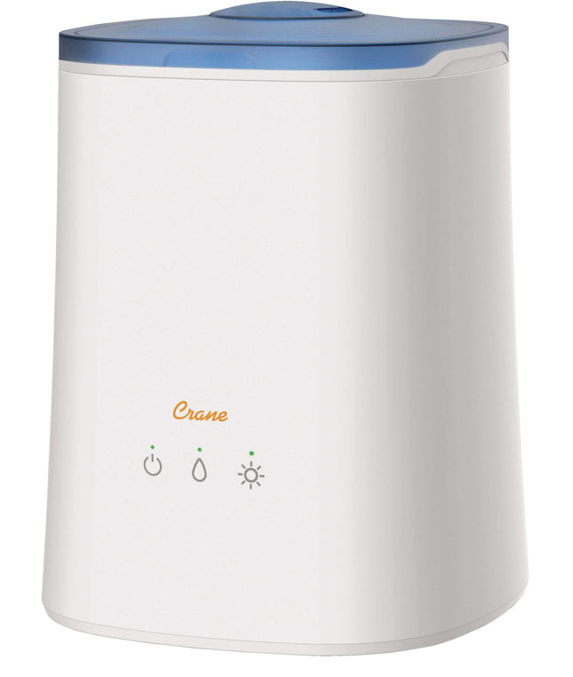 Crane EE-6909 Ultrasonic Cool Mist Top-Fill Air Humidifier, Aroma Diffuser & Night-Light, White, 4.5-L