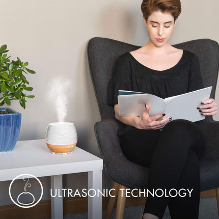 Ellia Ascend Ceramic Aromatherapy Diffuser Set with Light, White