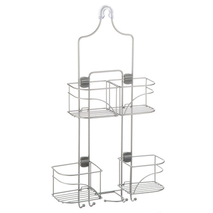 For Living Rust-Resistant Basket Shower Caddy, with Hook, Nickel