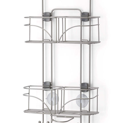 For Living Rust-Resistant Basket Shower Caddy, with Hook, Nickel
