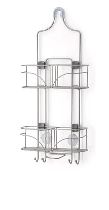 For Living Rust-Resistant Basket Shower Caddy, with Hook, Nickel
