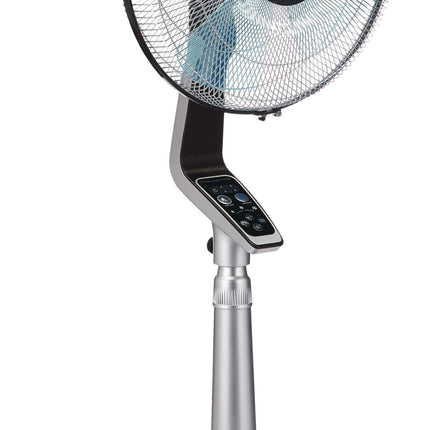 Rowenta VU5670 Turbo silence Stand Fan Oscillating Fan with Remote Control, Standing Fan, 5-speed, Silver