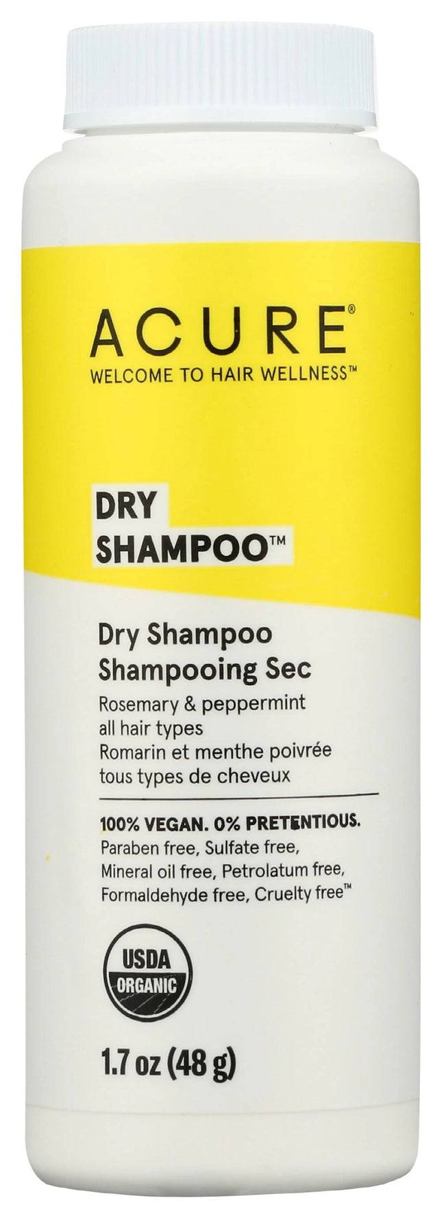 Acure shampooing sec pour tous les types de cheveux