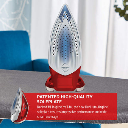 T-Fal FV5876 Ultraglide Plus with Anticalc Steam Iron – Red with Anticalc