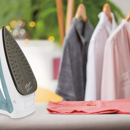 T-fal Ecomaster Ceramic Soleplate Steam Iron for Clothes Eco-Friendly with Steam Trigger 1400 Watts Ironing, Programmable Steaming FV1742U0, Blue