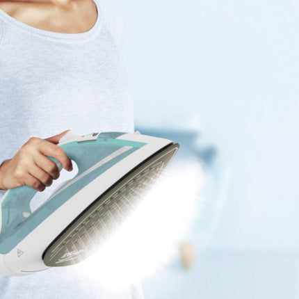 T-fal Ecomaster Ceramic Soleplate Steam Iron for Clothes Eco-Friendly with Steam Trigger 1400 Watts Ironing, Programmable Steaming FV1742U0, Blue