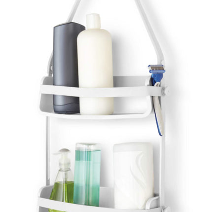 Umbra Flex Rust-Resistant Mountable Shower Caddy, with Hook, White